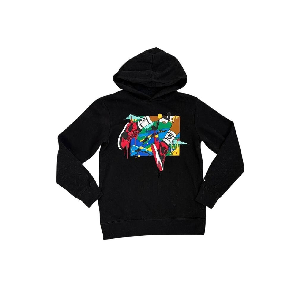 Nike Air Jordan Jumpman Sweatshirt Black Sneaker Graphic Hoodie Large 12/13